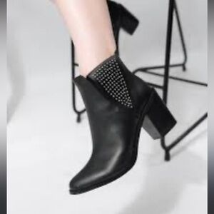 Studded faux leather booties